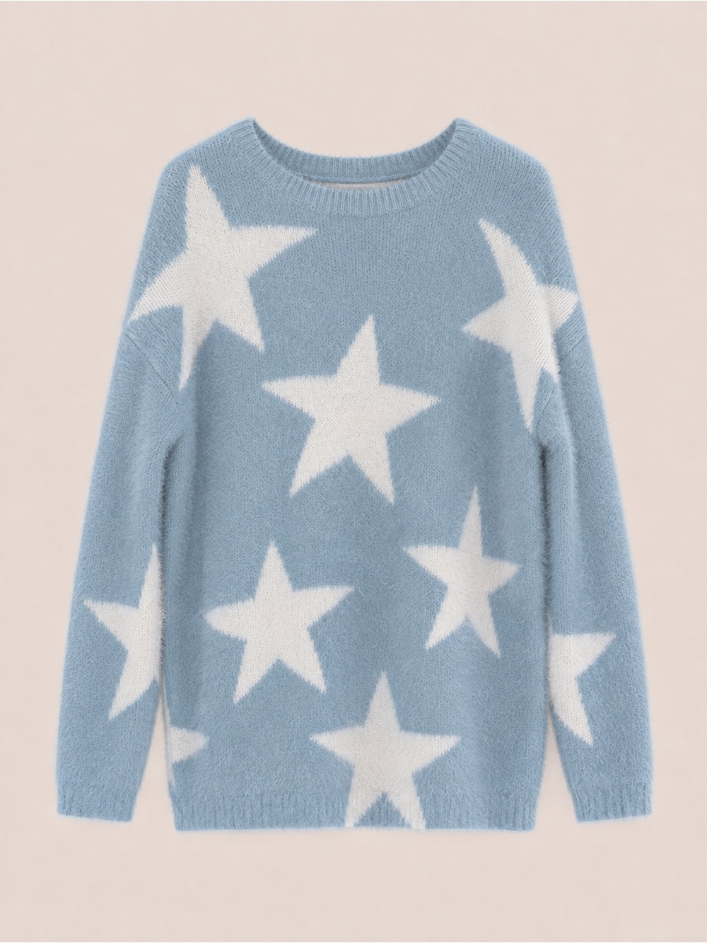 Show Me Your MuMu Light Blue Star Crewneck Sweater